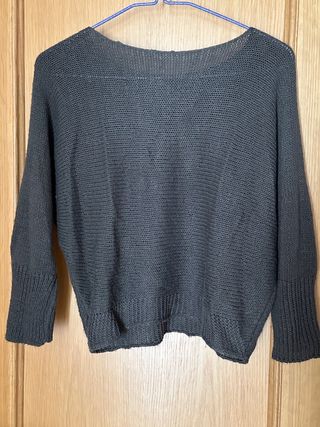 Jersey de punto verde militar oversize