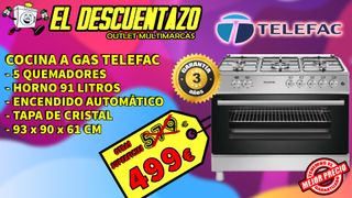 COCINA A GAS TELEFAC 90CM