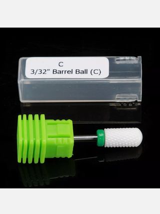 Ponta cerâmica manicure verde redonda