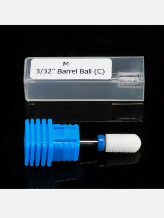 Ponta cerâmica manicure azul redonda