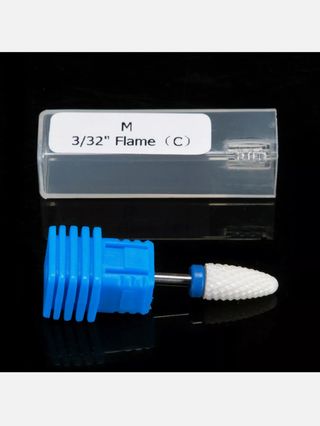 Ponta cerâmica manicure azul cónica