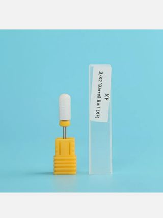 Ponta cerâmica manicure amarela redonda