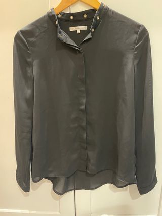 Blusa negra transparente de Oxygene en talla S