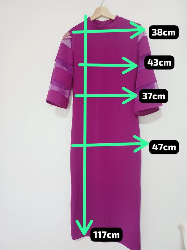 Vestido midi evento color magenta shein