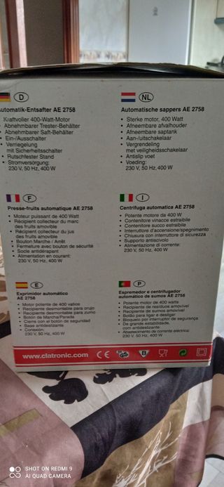 licuadora o esprimidor automático