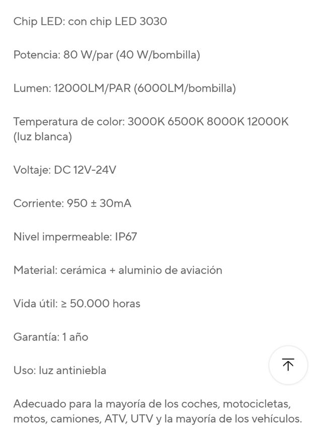 Antinieblas LED H7 nuevas