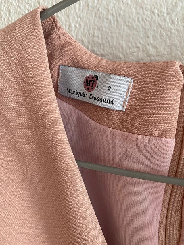 Vestido fiesta rosa palo S