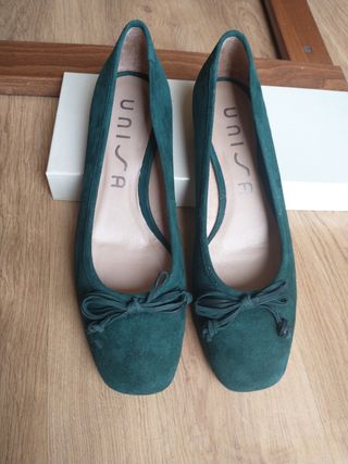 Manoletinas UNISA Número 40 Ante Verde