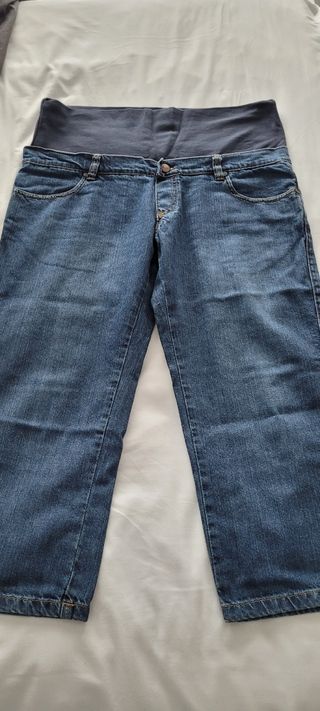 Pantalón premama tejano media pierna