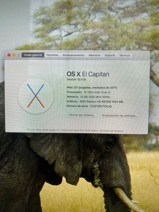 IMAC 27" ( 2011) 3,1 ghz intel core i5