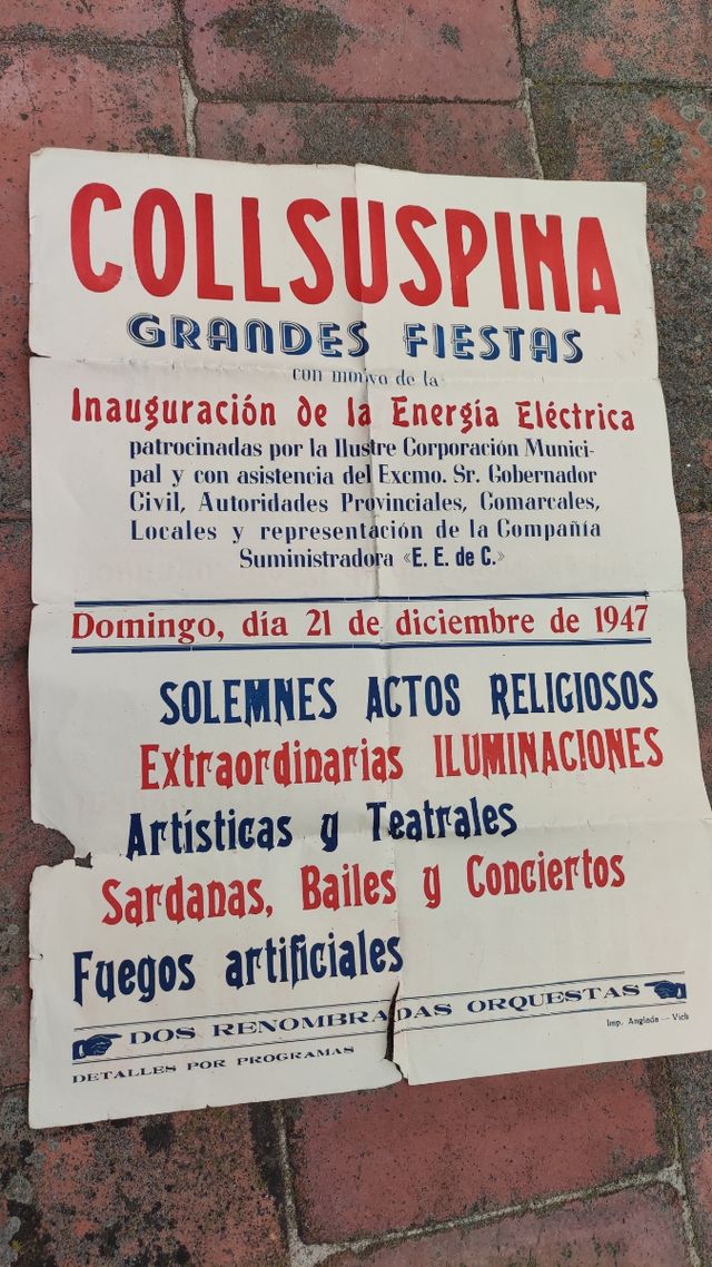 Cartel 1947 historico de Collsuspina