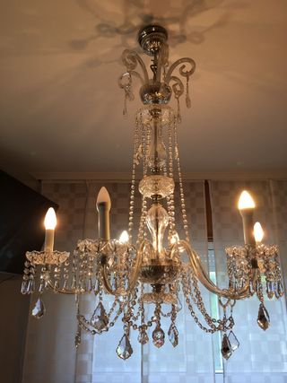 Lámpara araña cristal chandelier tallado 90cm