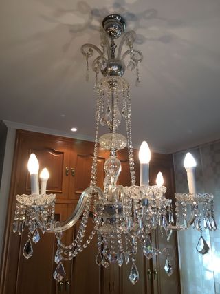 Lámpara araña cristal chandelier tallado 90cm