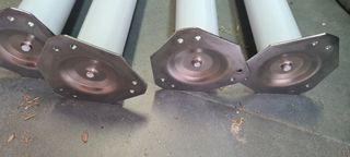 4 Patas redondas de acero de 80cm