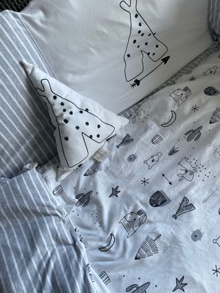 PACK CONJUNTO BEBE CUNA CAMBIADOR MUSELINA MANTA