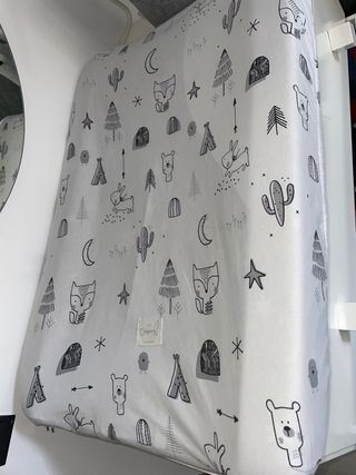 PACK CONJUNTO BEBE CUNA CAMBIADOR MUSELINA MANTA