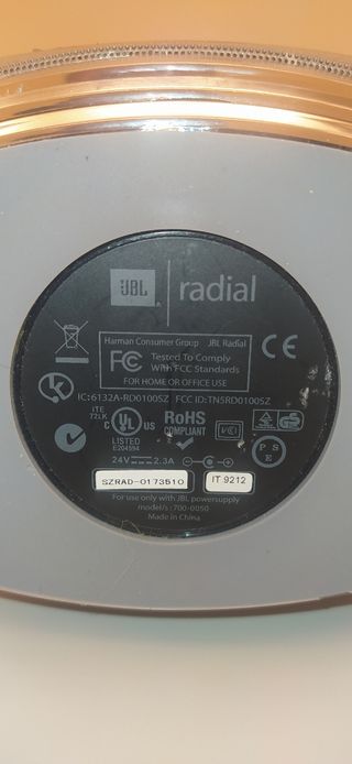 ALTAVOZ JBL RADIAL NEGRO/PLATA PARA IPOD/BLUETOOTH