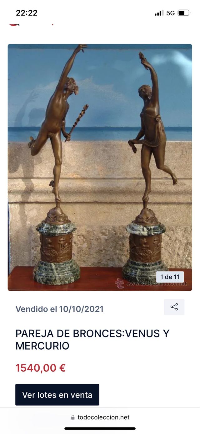 Escultura figura bronce mármol Afrodita Venus