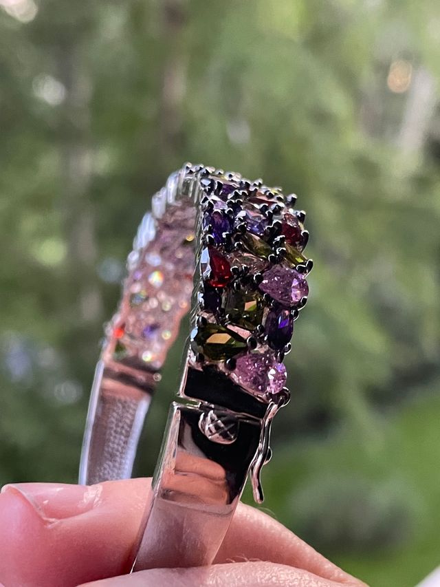 Brazalete piedra semipreciosas, multicolor acero