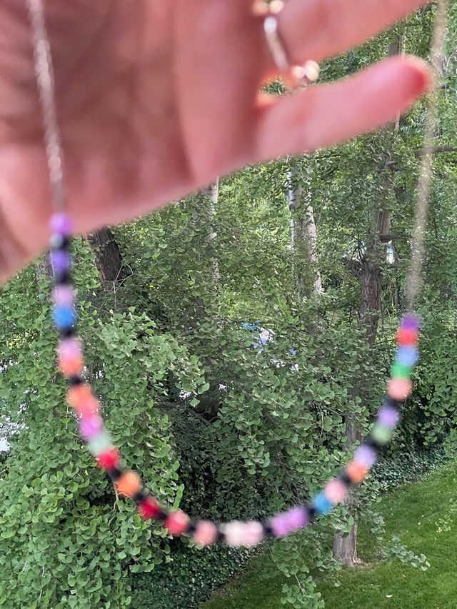 Collar cuentas de turmalinas y  plata