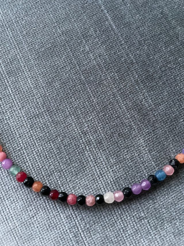 Collar cuentas de turmalinas y  plata