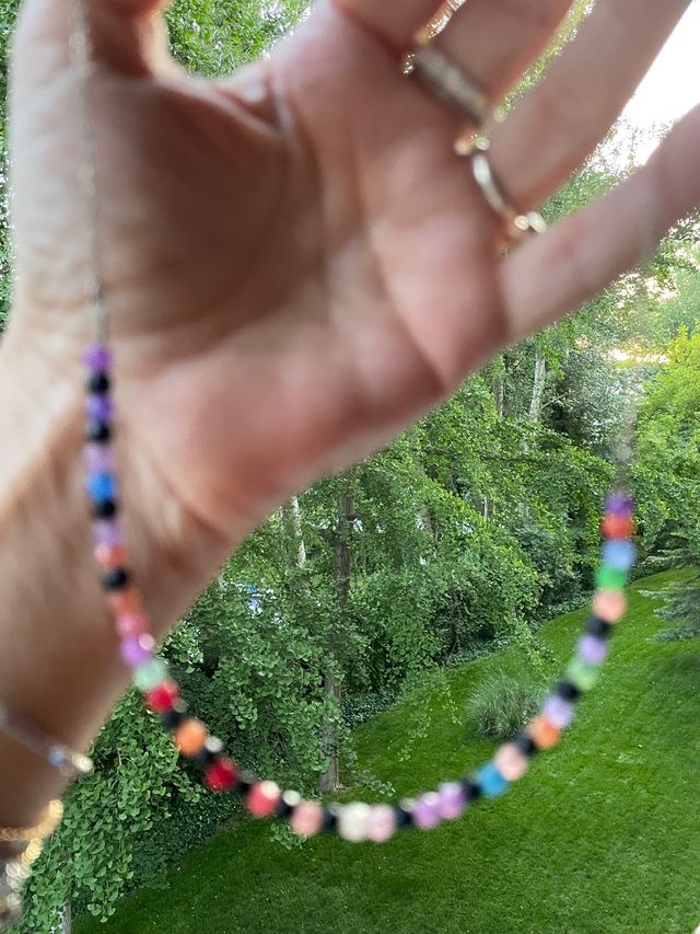 Collar cuentas de turmalinas y  plata