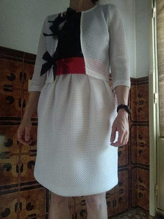traje vestido+ chaqueta a juego, nuevo