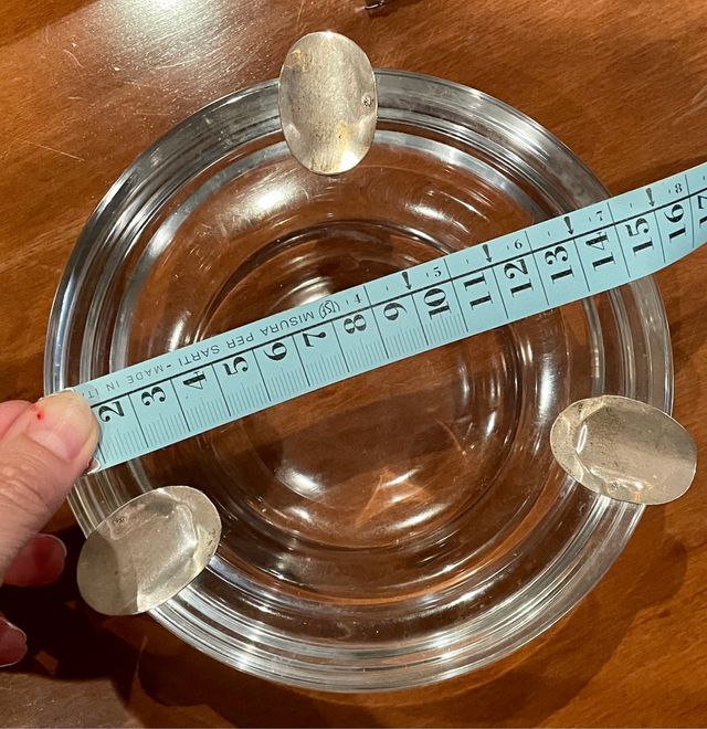 Cenicero de cristal y plata