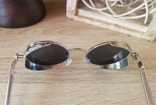 Gafas de sol redondas y plateadas unisex. Nuevas
