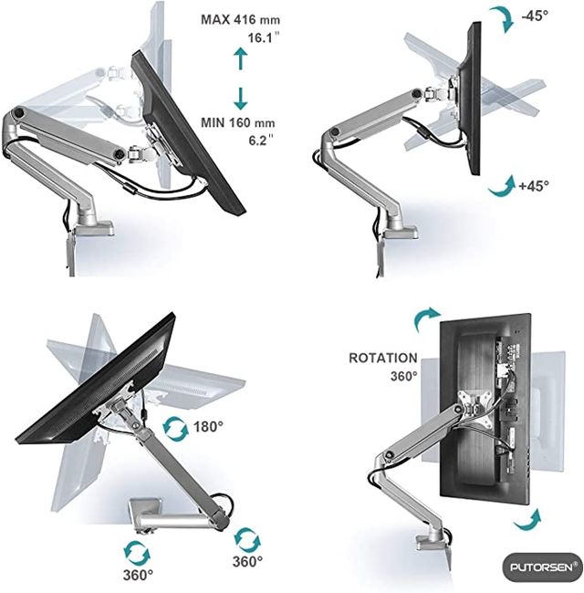 Brazos Articulados Robustos Soporte 2 monitores