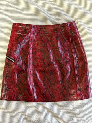 Falda de piel sintética Bershka