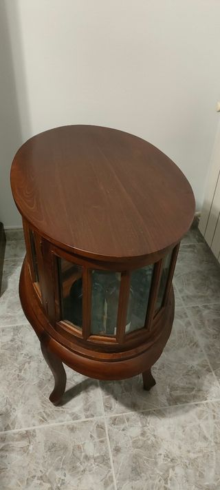 Mesita bar Coloniale oval vintage