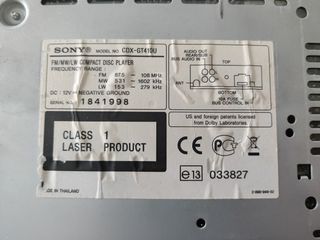 Radio CD y USB Sony GT410U
