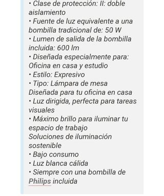 Lámpara Flexo Philips como nuevo