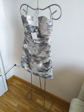 Vestido fiesta plata