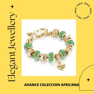 "Pulseras con temática de naturaleza y abalorios"