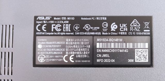 DESPIECE PORTATIL ASUS M515D