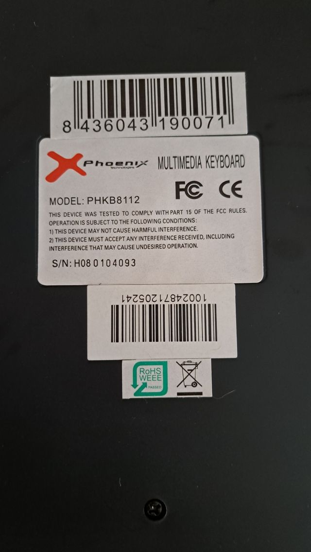 Teclado multimedia Phoenix Nuevo conexión PS2