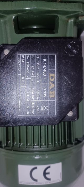 Bomba de agua DAB K14/400T. 2,5CV Trifasica