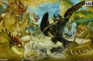 Litografía Cómo entrenar a tu dragón 46 x 61 cm