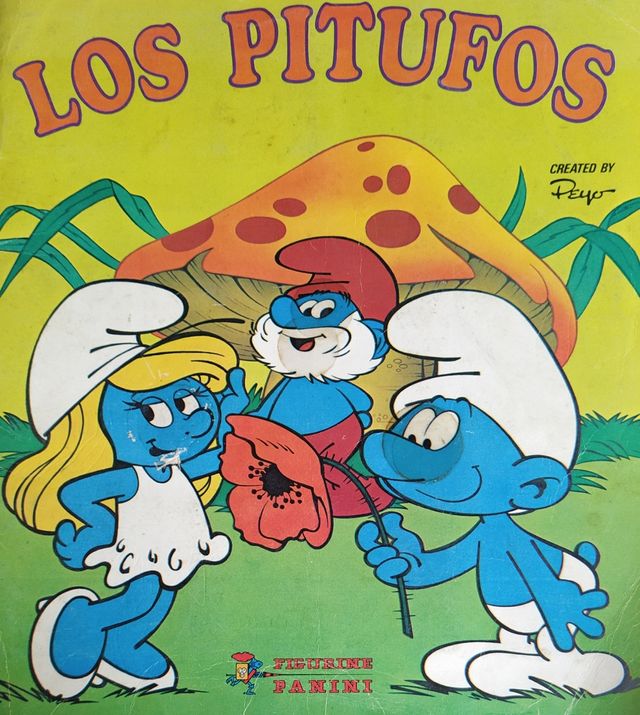Los Pitufos. Álbum de cromos Panini de 1982. 