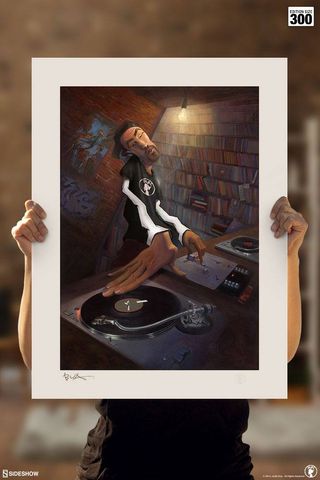 Litografia Justin BUA. The DJ 46 x 61 cm