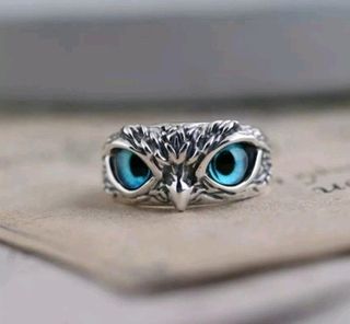 Anillo Vintage plateado con ojos de Búho.
