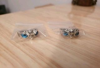 Anillo Vintage plateado con ojos de Búho.