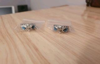 Anillo Vintage plateado con ojos de Búho.