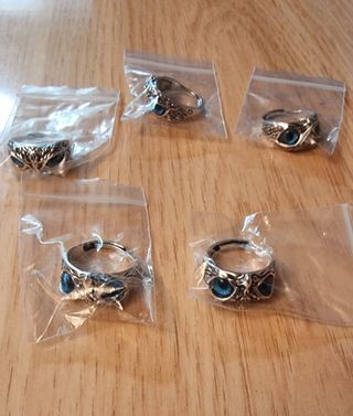 Anillo Vintage plateado con ojos de Búho.