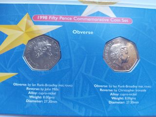Colección 2 monedas 50 peniques UK EUROPA