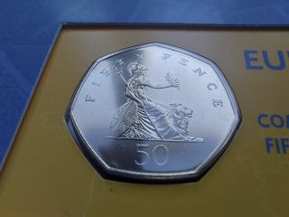 Colección 2 monedas 50 peniques UK EUROPA
