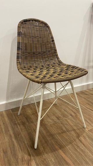 Pack 4 sillas ratán hierro exterior