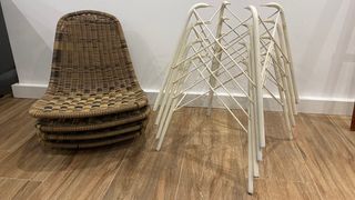 Pack 4 sillas ratán hierro exterior